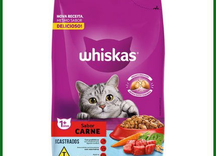 Ração Seca Whiskas Carne para Gatos Castrados