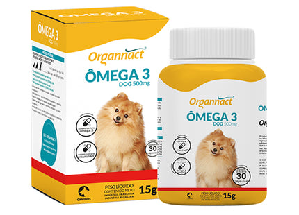 Organnact Ômega 3 Dog 500 mg – Suplemento para Cães