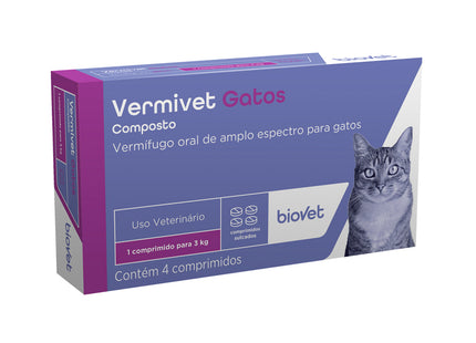 Vermivet Composto Gatos 300 mg – 4 comprimidos