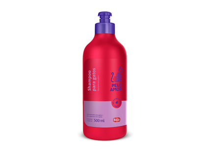Shampoo Ibasa Pelo Amor para Gatos 500 mL – Limpeza Suave e Brilho para Pelagem