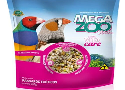 Ração Seca Mega Zoo Mix para Pássaros Exóticos