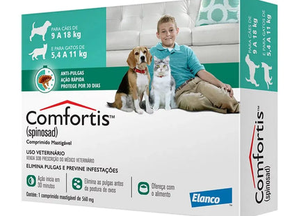 Comfortis 560 mg – Comprimido Mastigável Antipulgas (9–18 kg)