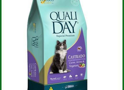 Ração Seca Qualiday Carne para Gatos Castrados