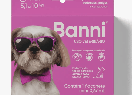 Banni® 0,67 mL – Antiparasitário Tópico para Cães de 5,1 a 10 kg