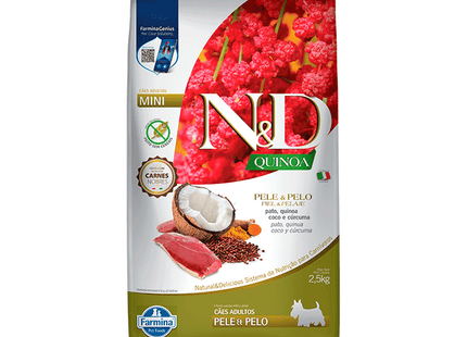N&D Quinoa Canine AD Mini Pele & Pelo Pato 2,5 kg