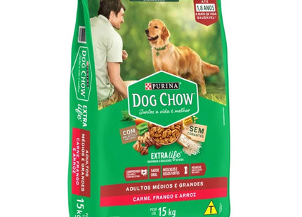 Imagem do produto Ração Seca Dog Chow Extralife para Cachorros Adultos de Porte Médio e Grande, tipo Ração Seca, marca Dog Chow.