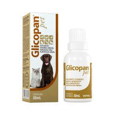 Imagem do produto Suplemento Alimentar Glicopan Pet para Cachorros e Gatos, tipo Suplemento Alimentar, marca Glicopan Pet.