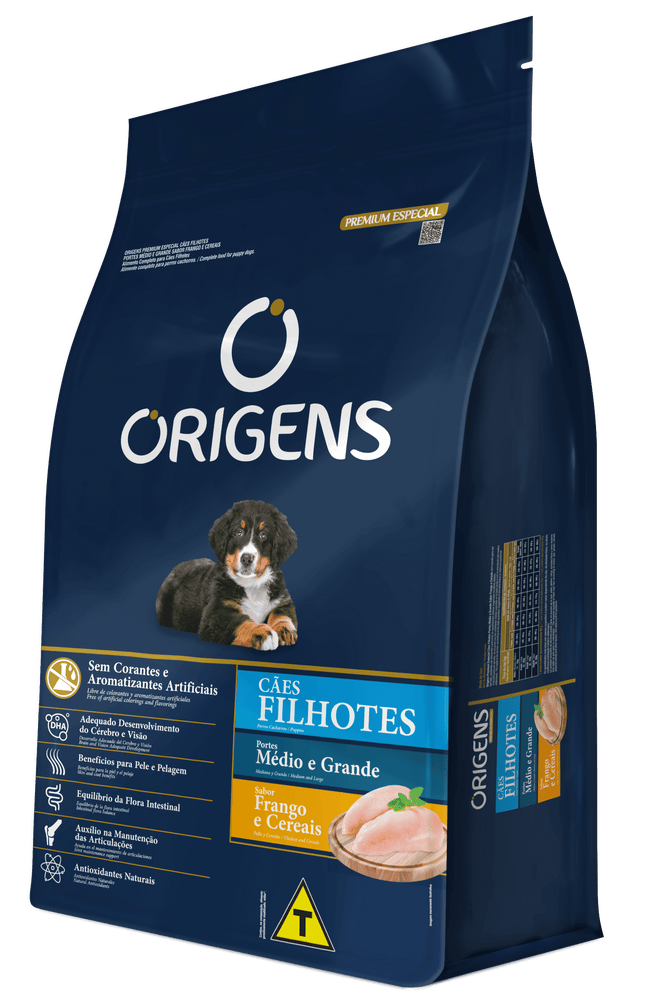 Ração Origens Filhote Médio & Grande Frango e Cereais