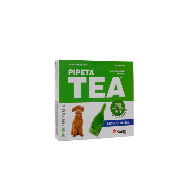 Pipeta TEA Antipulgas para Cães 5,1–10 kg (1,3 ml) Kit com 3 unidades