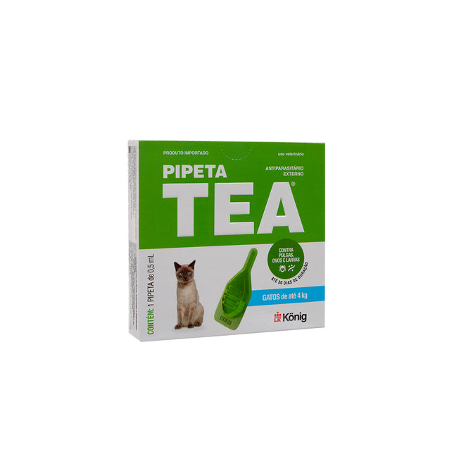 Pipeta TEA Antipulgas para Gatos até 4 kg (0,5 ml) Kit com 3 unidades