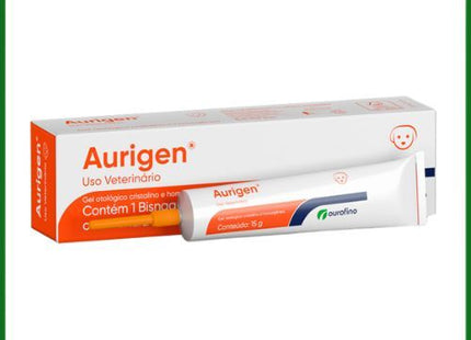 Produto Otológico Ourofino Aurigen 15g para Cachorros e Gatos
