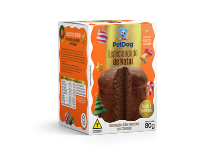 Pet Dog Bolo Natalino Panettone com Chocolate 80g