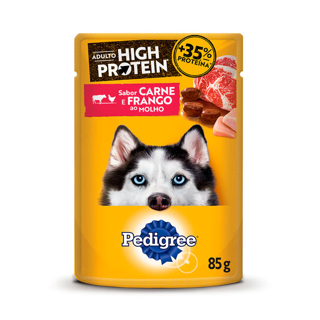 Pedigree Sachê High Protein Adulto Carne & Frango 85 g