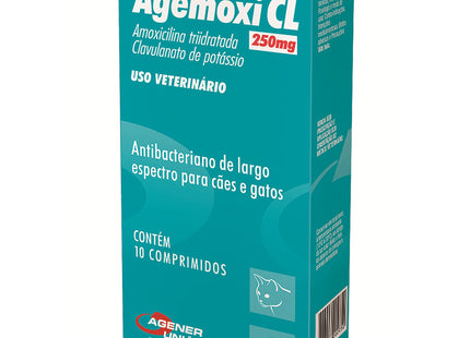 Agemoxi CL 250 mg – Amoxicilina + Clavulanato de Potássio (10 comprimidos)