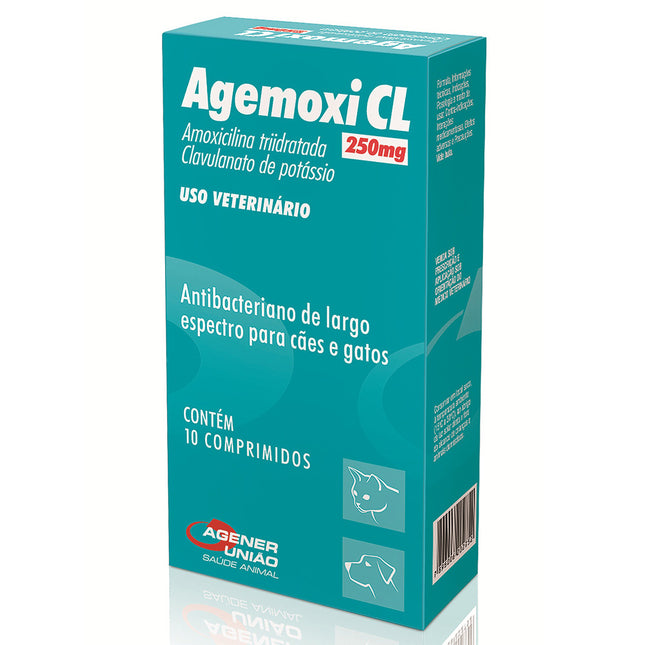 Agemoxi CL 250 mg – Amoxicilina + Clavulanato de Potássio (10 comprimidos)