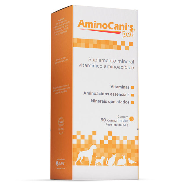 Avert Amino Canis Pet – Suplemento Vitaminado 60 Comprimidos
