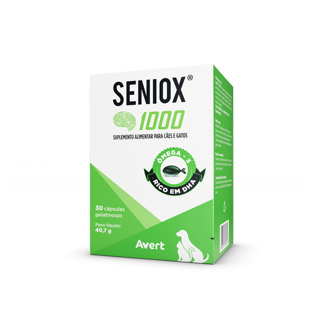 Suplemento Avert Seniox 1000mg para Cães e Gatos