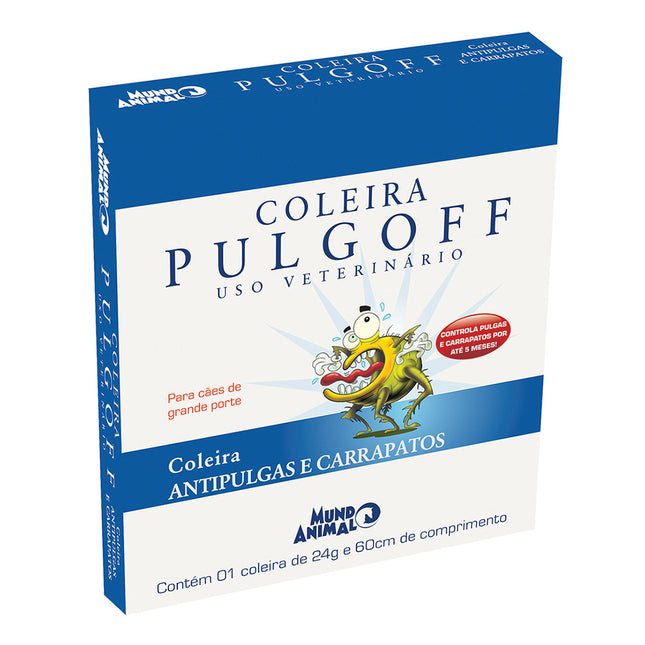Coleira Pulgoff G – 60 cm Azul – Antipulgas e Carrapatos