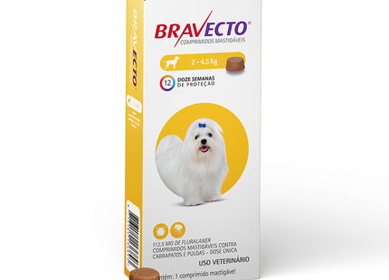 Bravecto 112,5 mg – Comprimido Mastigável para Cães (2–4,5 kg)
