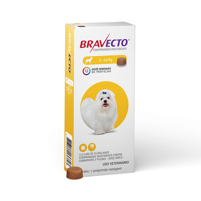 Bravecto 112,5 mg – Comprimido Mastigável para Cães (2–4,5 kg)