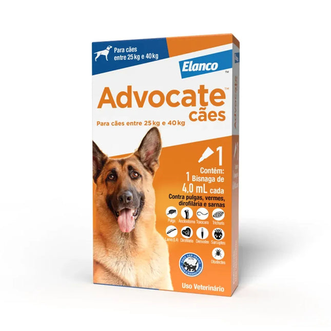 Advocate Cães 4,0 ml (25–40 kg) – pipeta única