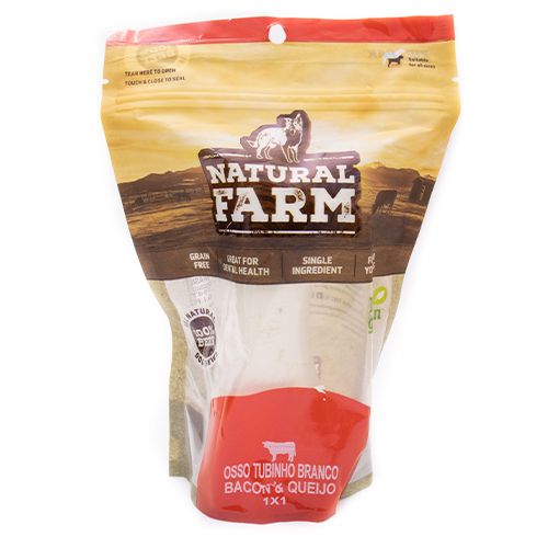 Snack Petiscão Osso Tubinho Branco Bacon e Queijo para Cachorros