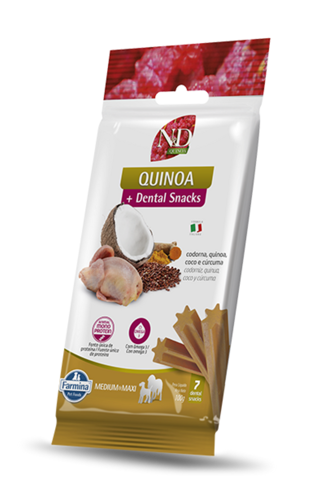 Petisco Funcional N&D Quinoa Snack Canine Codorna Adult Medium & Maxi