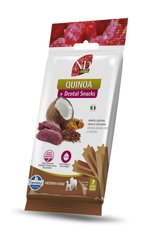 Petisco Funcional N&D Quinoa Snack Canine Veado Adult Medium & Maxi