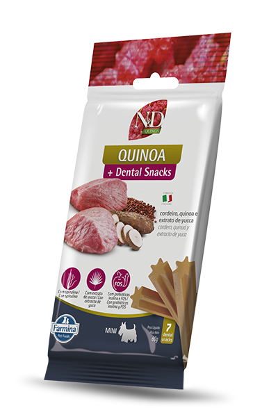 Petisco Funcional N&D Quinoa Snack Canine Yucca & Cordeiro Adult Mini