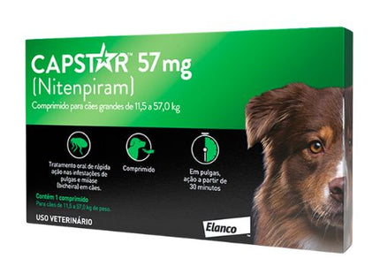 Antiparasitário Interno Capstar 57mg para Cachorros