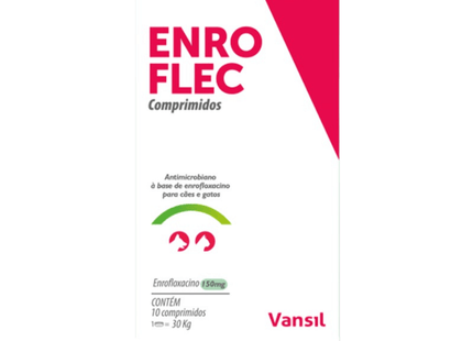Enro Flec Comprimidos — Enrofloxacino 50 mg / 150 mg (10 comprimidos)