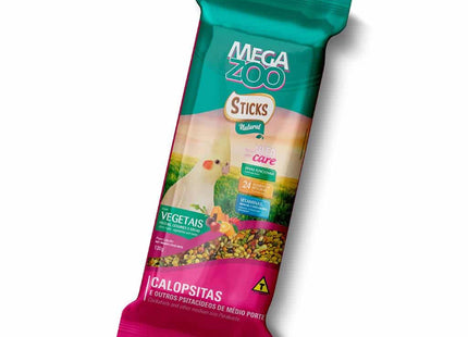 Mega Zoo Sticks Vegetais para Calopsitas 120 g