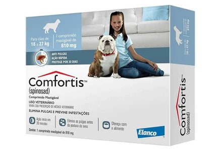 Comfortis 810 mg – Comprimido Mastigável Antipulgas (18–27 kg