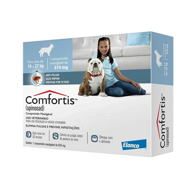 Comfortis 810 mg – Comprimido Mastigável Antipulgas (18–27 kg