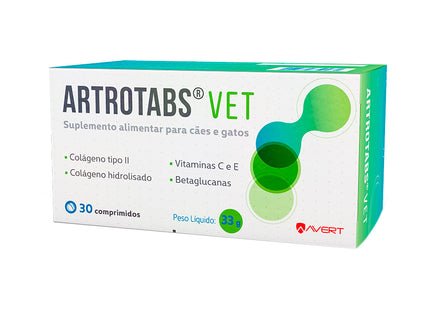 ARTROTABS® VET 30 Comprimidos – Suplemento Articular para Cães & Gatos