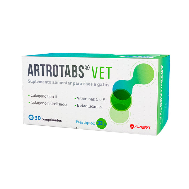 ARTROTABS® VET 30 Comprimidos – Suplemento Articular para Cães & Gatos