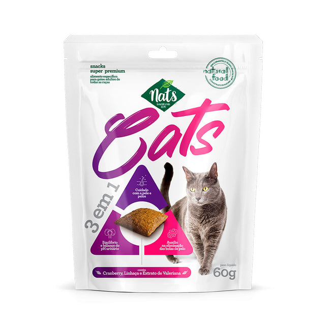 Nats Cats 3 Em 1 60 g – Snack Funcional para Gatos