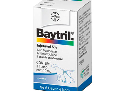 Baytril Flavour Injet 5 % – Enrofloxacino Injetável 50 mg/ml – 10 ml
