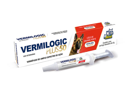 Vermífugo Vermilogic Plus 50 para Cães de Porte Médio e Grande 10 g