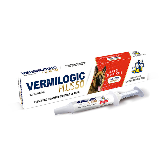 Vermífugo Vermilogic Plus 50 para Cães de Porte Médio e Grande 10 g