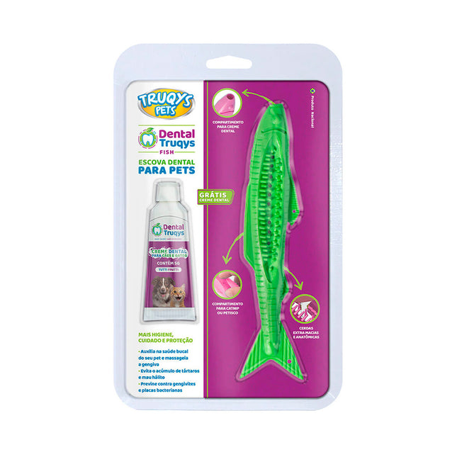 Escova Dental Truqys Dental Fish para Gatos