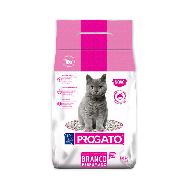 Areia Higiênica Progato Branco Perfumada – 1,8 kg
