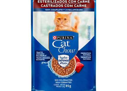 Cat Chow Sachê Adulto Castrado Carne ao Molho 85 g