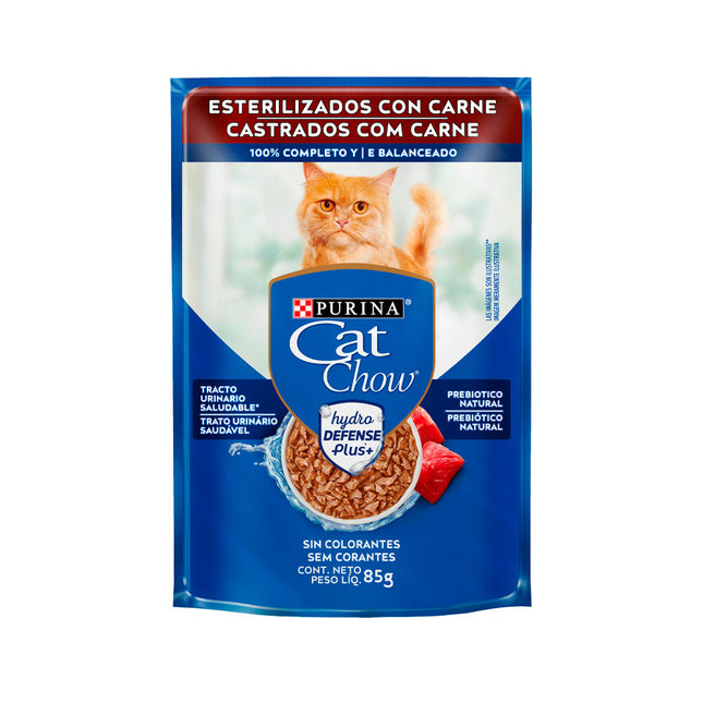 Cat Chow Sachê Adulto Castrado Carne ao Molho 85 g