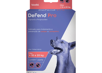 Antipulgas e Carrapatos Defend Pro Biovet – Cães de 10 a 20 kg – 1 pipeta (1,34 ml)