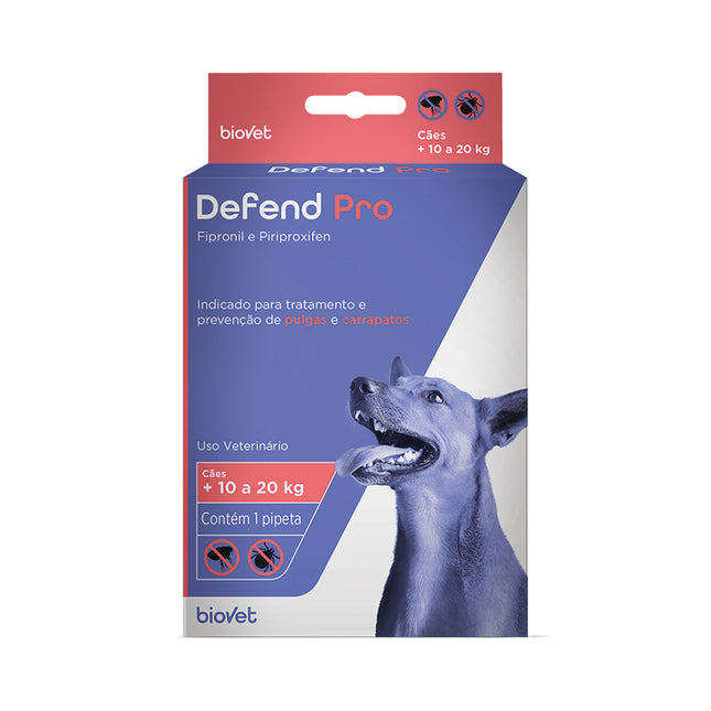 Antipulgas e Carrapatos Defend Pro Biovet – Cães de 10 a 20 kg – 1 pipeta (1,34 ml)