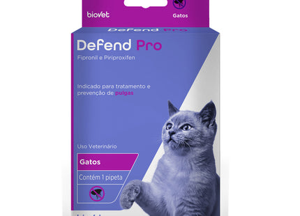 Antipulgas e Carrapatos Defend Pro Biovet – Gatos até 10 kg – 1 pipeta (0,50 ml)
