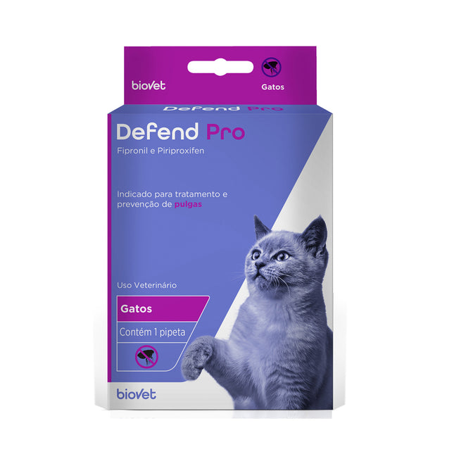Antipulgas e Carrapatos Defend Pro Biovet – Gatos até 10 kg – 1 pipeta (0,50 ml)