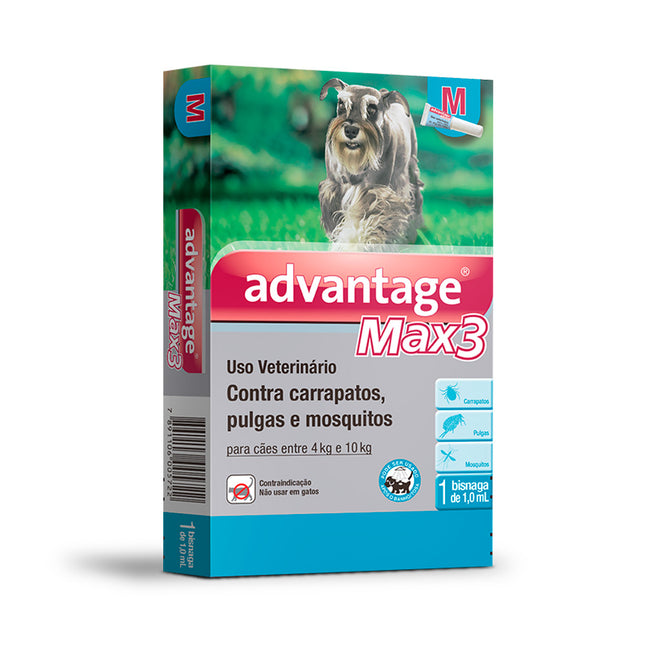 Advantage Max3 1,0 ml (cães de 4 a 10 kg) – pipeta única