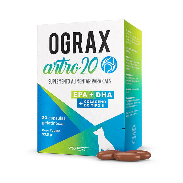 Ograx Artro 20 – Suplemento Articular para Cães – 30 Cápsulas
